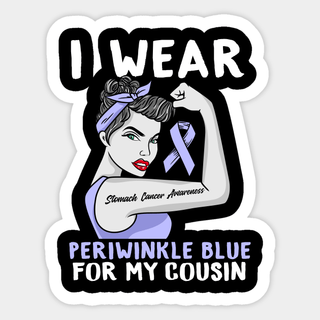 I Wear Periwinkle Blue For My Cousin - Cancer Awareness Sticker by biNutz